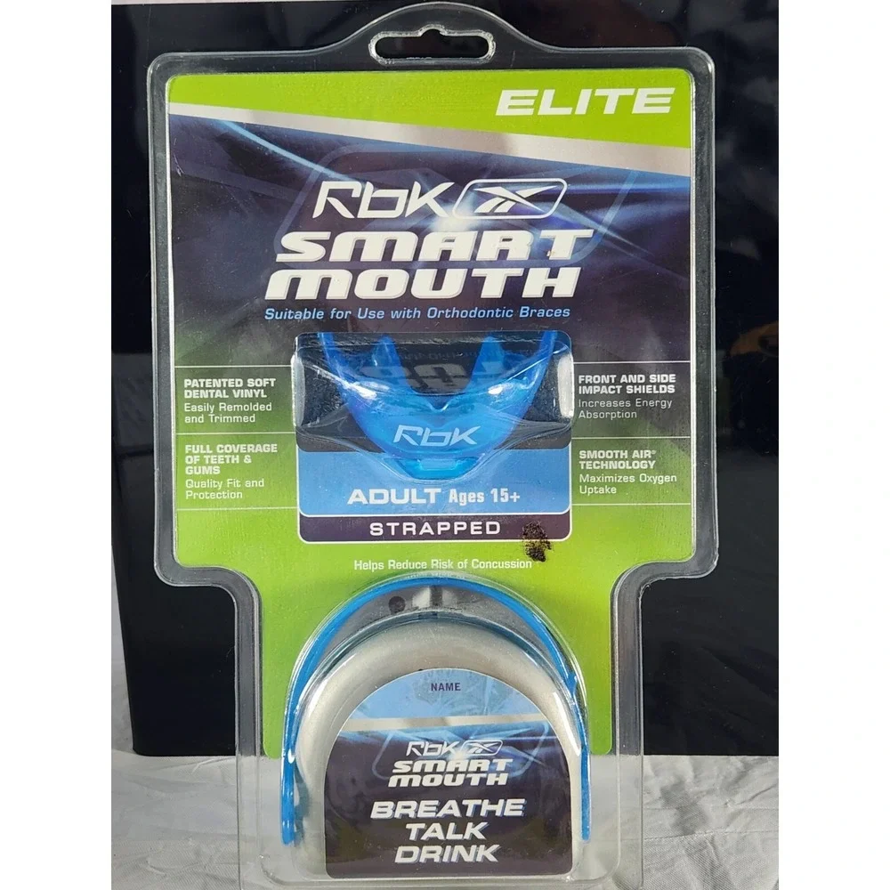 New Reebok Smart Mouth  mouth Adult 18 + guard  rbk strapped hockey football